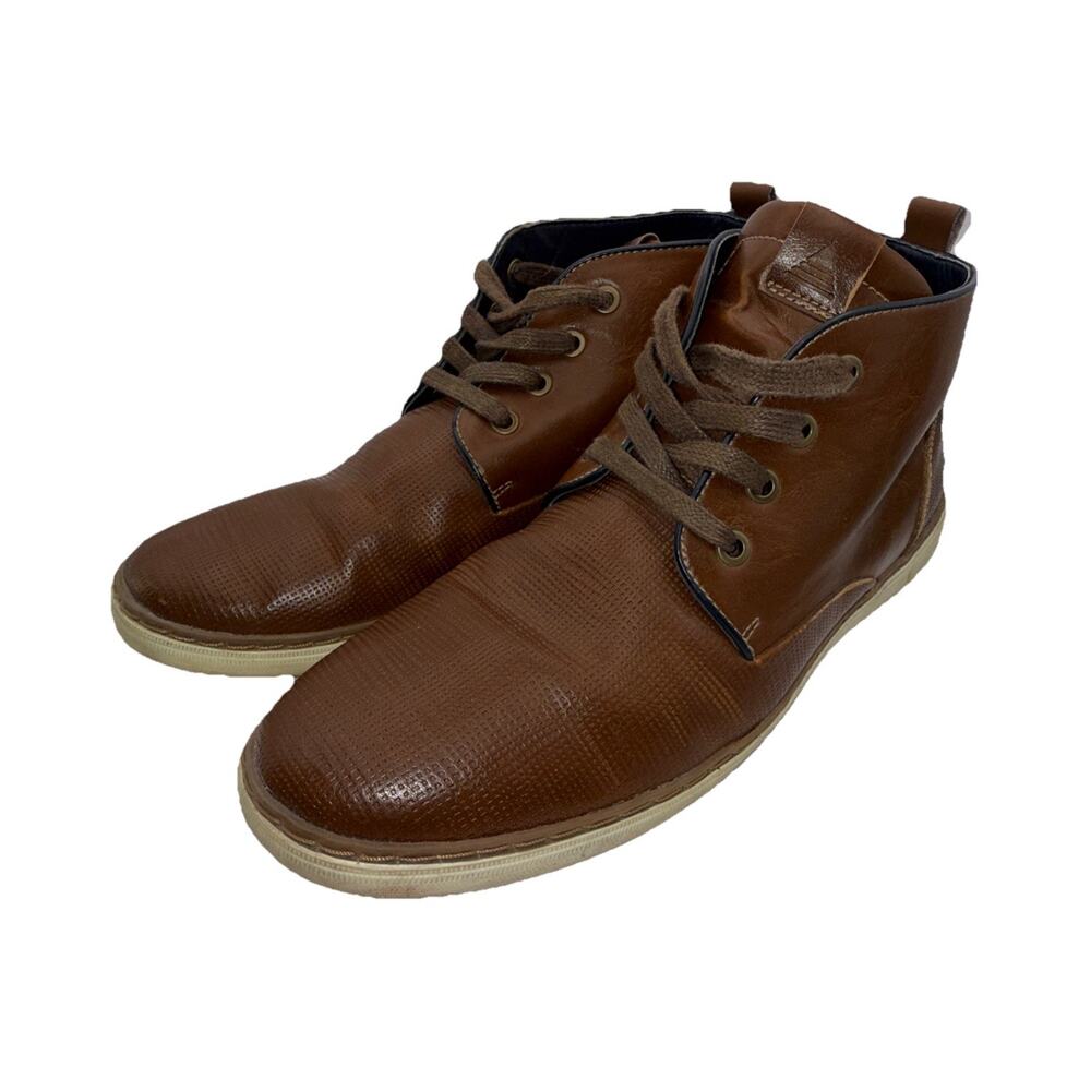 ALDO Men’s 10.5 Brown Leather High Top Sneakers Casual Lace Up